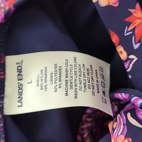 NEW Lands End Womens  L One-Piece Swimsuit With Floral Paisley Print - Picture 9 of 10